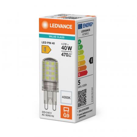 Ledvance G9 LED PIN G9 4,2W wie 40W 4000K universalweißes Licht in Stiftform